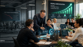 Banner for AI’s Biggest ROI Surprise: The Companies Winning Aren’t Replacing People. They’re Amplifying Them.